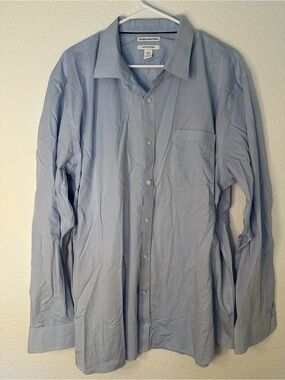 Amazon Essentials Men’s Light Blue Dress Shirt Regular Fit 18.5 34/35